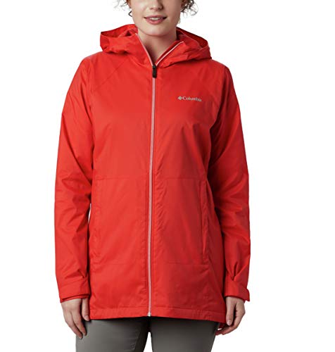 Columbia Women's Zuma Stack II Hooded Rain Jacket Coat Long Sleeve Red  XL NWT
